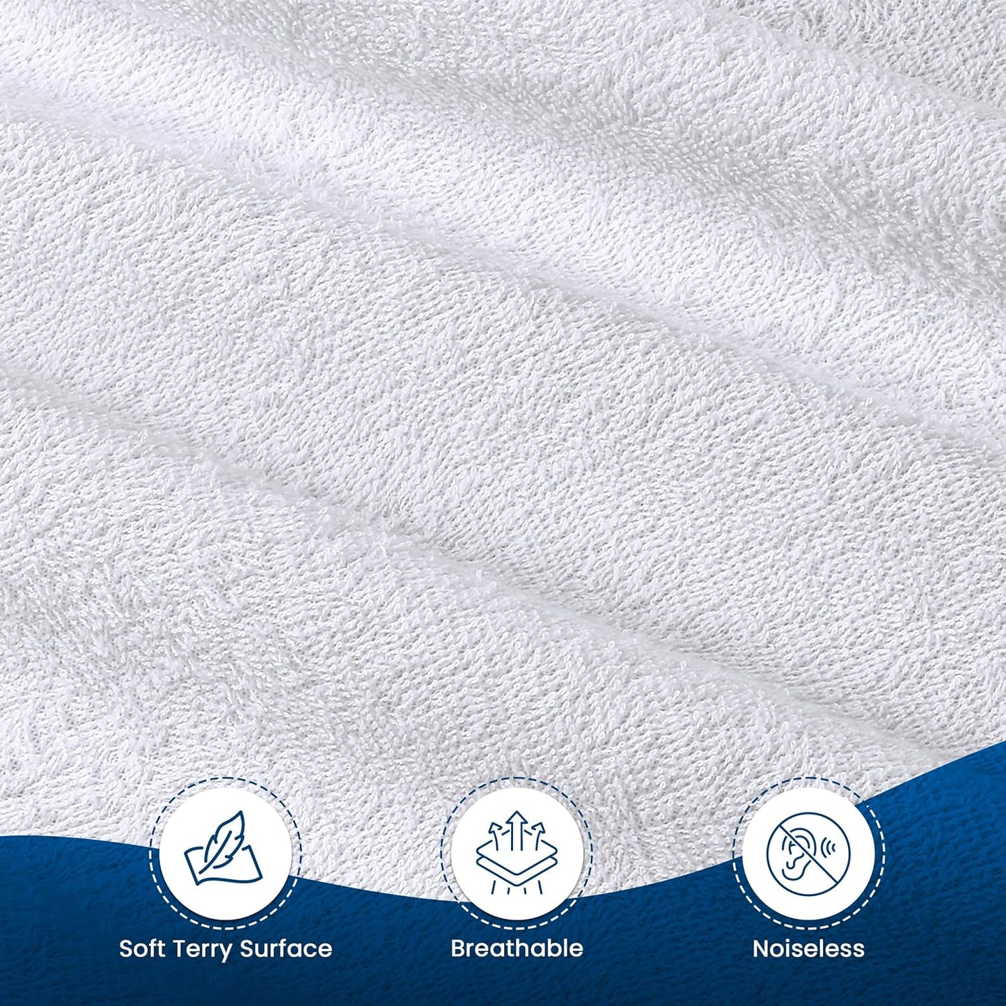 Utopia Bedding Wasserdichter Matratzenschoner für Doppelbetten/Full Size, Premium Frottee Matratzenbezug 200 g/m², Atmungsaktiv, Spannbetttuch-Stil mit dehnbaren Taschen (Weiß)