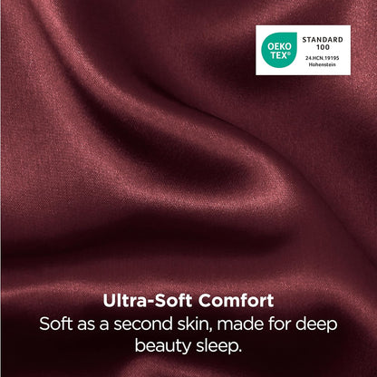 Bedsure Satin-Kissenbezug, Queen-Size, 2er-Pack, Seidenkissenbezügen ähnlich, seidige Kissenhüllen mit Hotelverschluss, Raumdeko, Valentinsgeschenke für Frauen und Männer, Grau, 50x75 cm