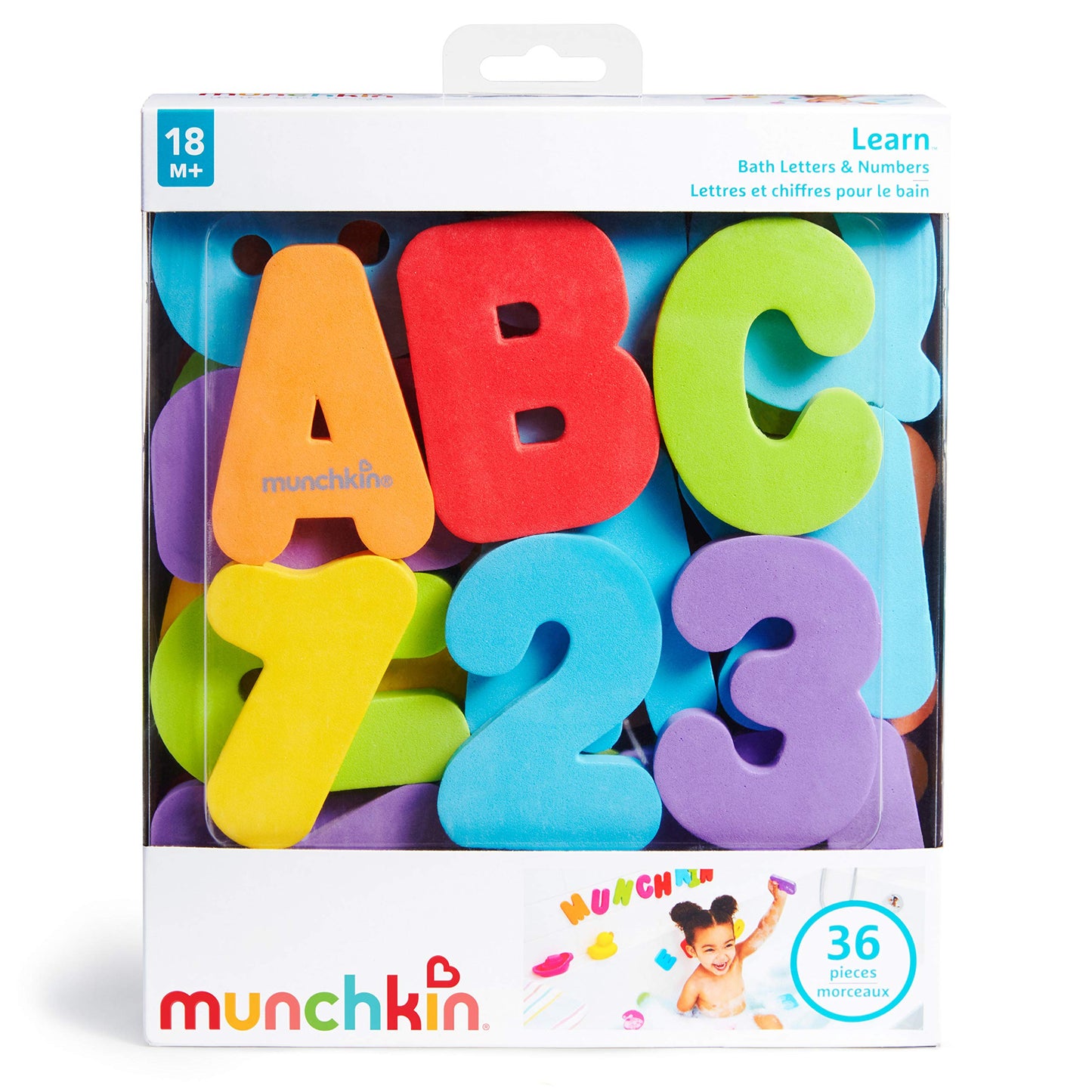 Munchkin® Learn™ Bade-Buchstaben und -Zahlen 36-teiliges Badespielzeug für Kleinkinder