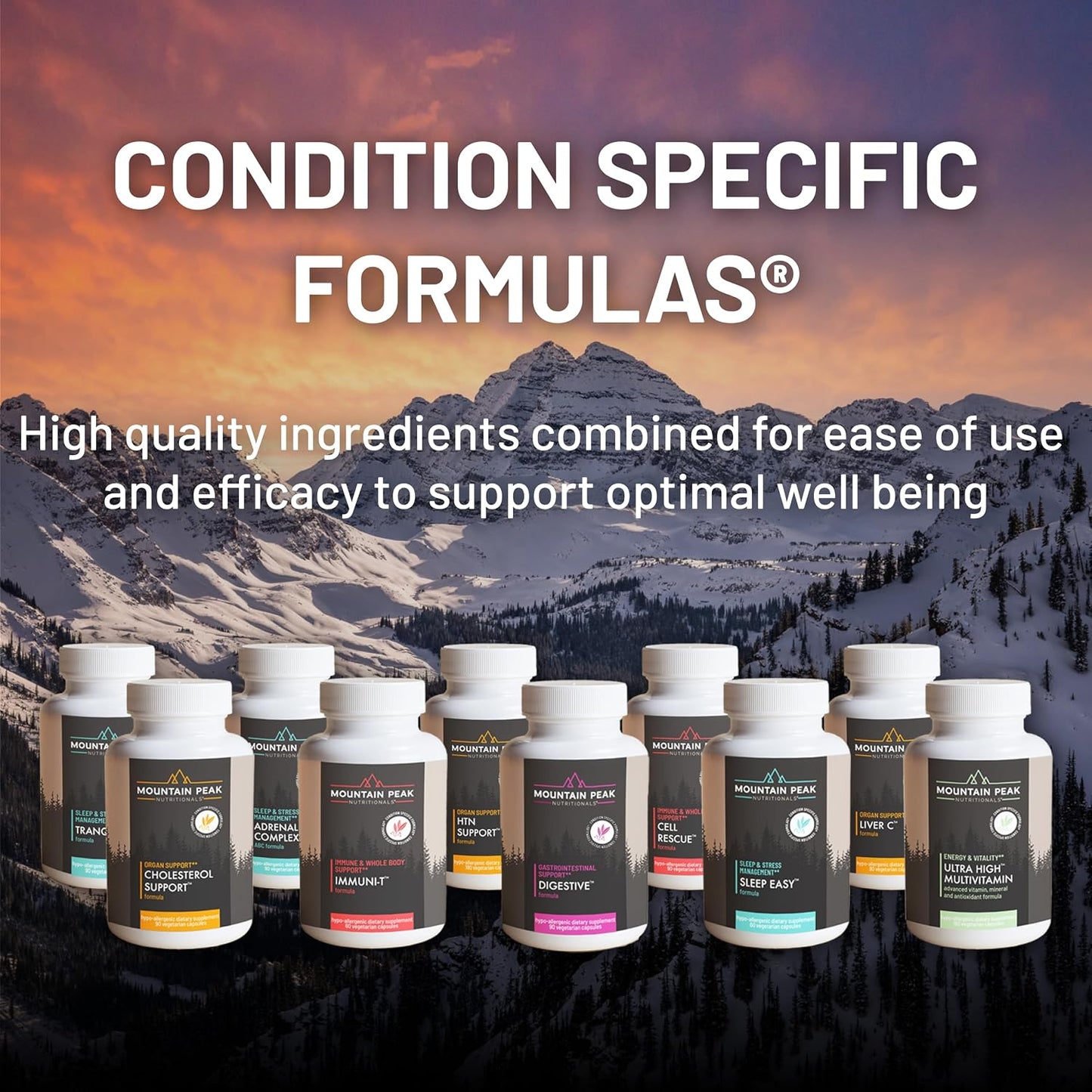 Mountain Peak Nutritionals Tranquility & Mood Support Formula Bundle - Supports Brain Health, Stress Relief, Sleep & Serotonin Levels - Hypoallergenic Dietary Supplement (2 Pack, 90 Capsules Each)