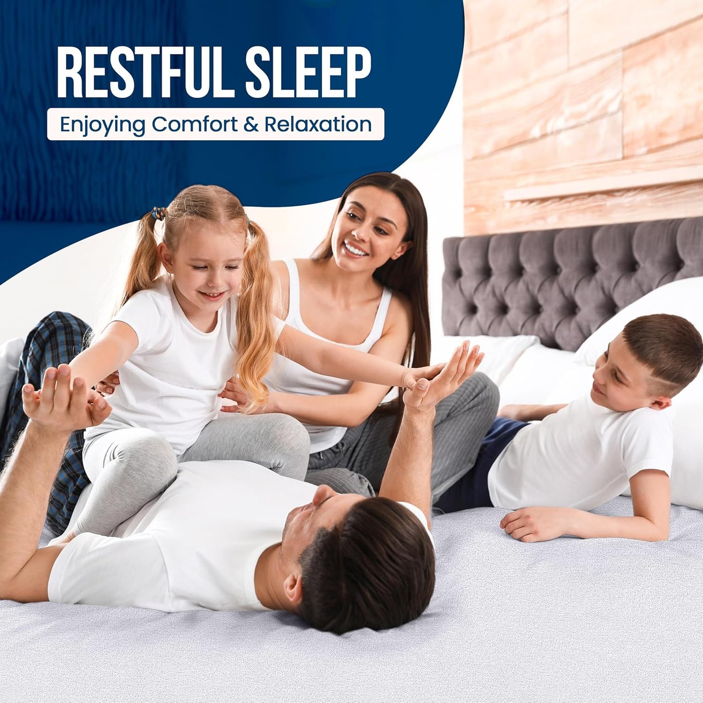 Utopia Bedding Wasserdichter Matratzenschoner für Doppelbetten/Full Size, Premium Frottee Matratzenbezug 200 g/m², Atmungsaktiv, Spannbetttuch-Stil mit dehnbaren Taschen (Weiß)