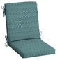 Arden 2-Pack Outdoor Patio Dining Chair Cushion, 20x44, Rain-Proof Seat Pad, Fade-Resistant Outdoor Cushion Black Cabana Stripe