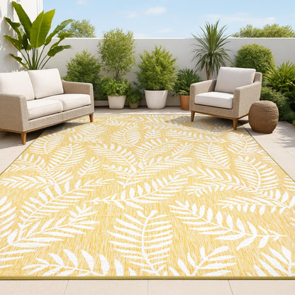JONATHAN Y Palm Frond Indoor Outdoor Runner Rug 2X10 Orange/Cream, Nevis for Backyard, Patio, Porch, Easy-Cleaning, High Traffic, Pet-Friendly, Non-Shedding (SMB119E-210)