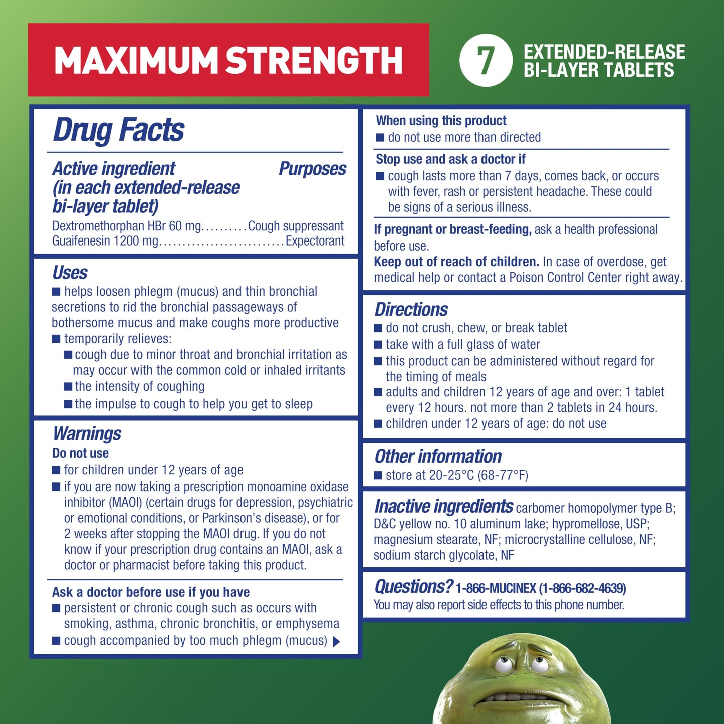 Mucinex DM Maximum Strength Cough Suppressant & Expectorant Tablets, 28ct - 1200mg Guaifenesin (Pack of 2)
