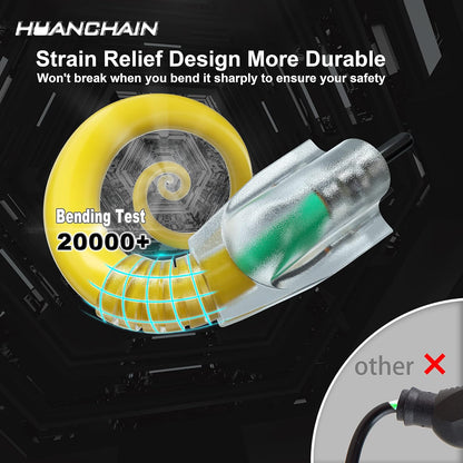 HUANCHAIN Indoor Outdoor Black Extension Cord 25 ft Waterproof, 16/3 Gauge Flexible Cold-Resistant Appliance Cable Outside, 13A 1625W 16AWG SJTW, 3 Prong Electric Cord, ETL