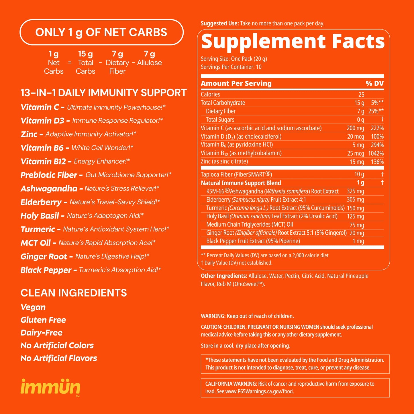 Grüns 3 x 28 Pack Immun Sugar Free Immunity Gummies with Vitamin C, Zinc, MCT Oil, & Turmeric - Daily Immune Support Supplement for Adults - Sour Pineapple Flavor (28 Count) (Pack of 3)