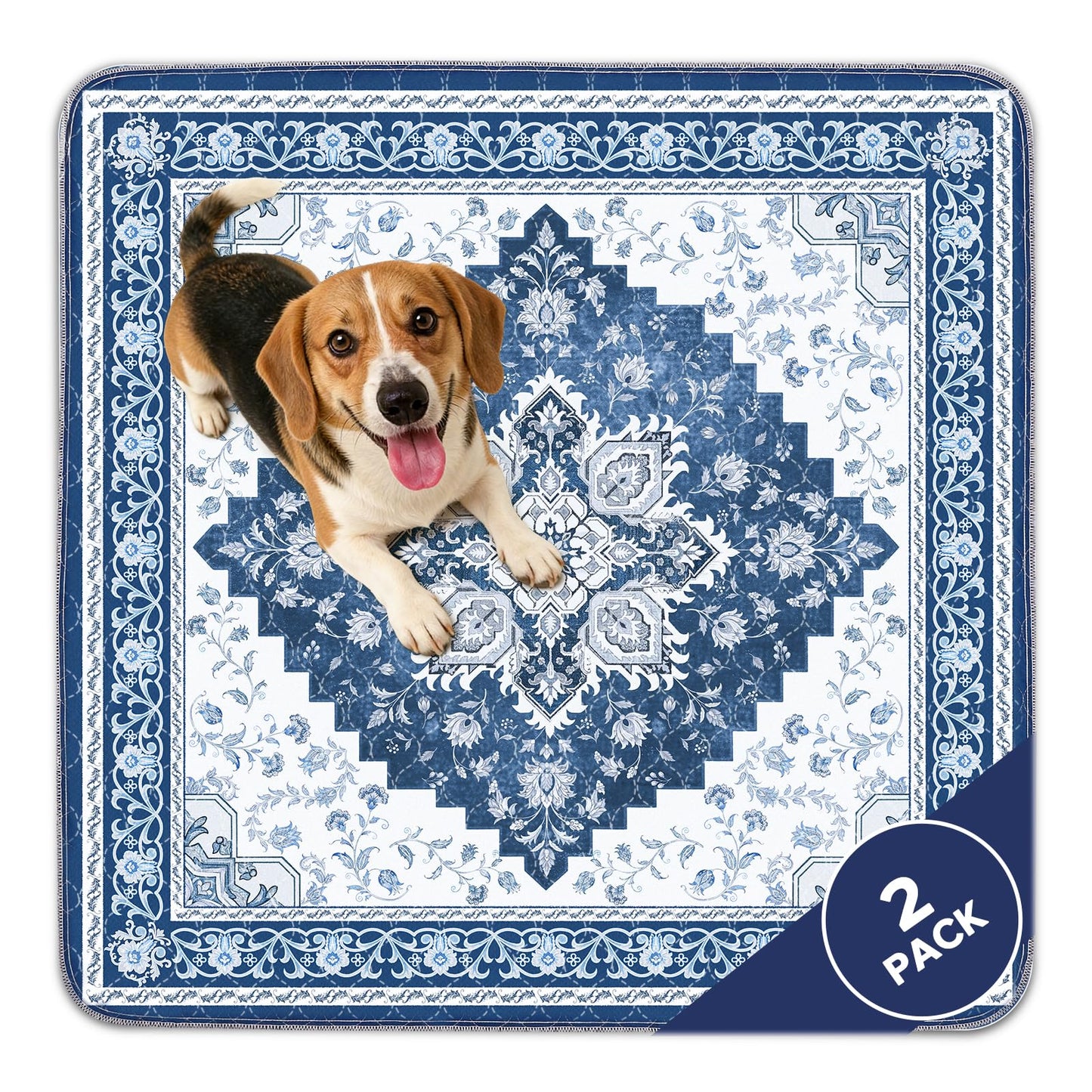 INVENHO Washable Pee Pads for Dogs 72"x72" Reusable Dog Pads Extra Large Upgrade Non-Slip Dog Pee Pads Heavy Absorbency Puppy Pee Pads Quick Dry Whelping Pads/Waterproof Puppy Training Pad