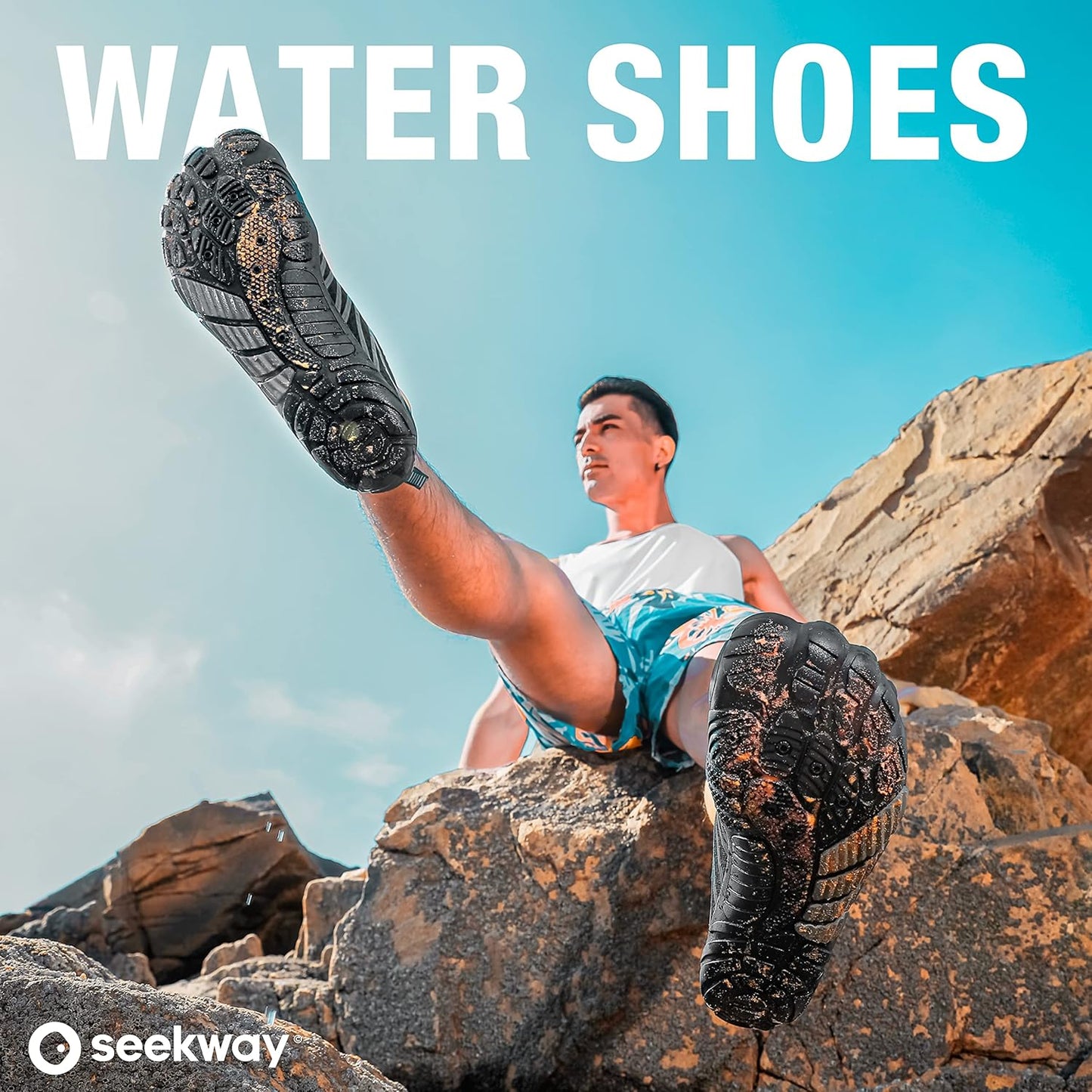 SEEKWAY Wasserschuhe Herren Damen Erwachsene Quick-Dry Badeschuhe Barfußschuhe für Strand Schwimmen Fluss Pool See Wandern Kajak Surfen