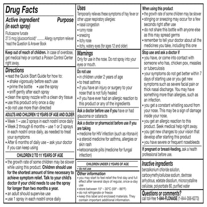 Flonase Sensimist Allergy Relief Nasal Spray for Non-Drowsy,24-Hour Multi-Symptom Allergy Relief – 120 Sprays,(Pack of 2)