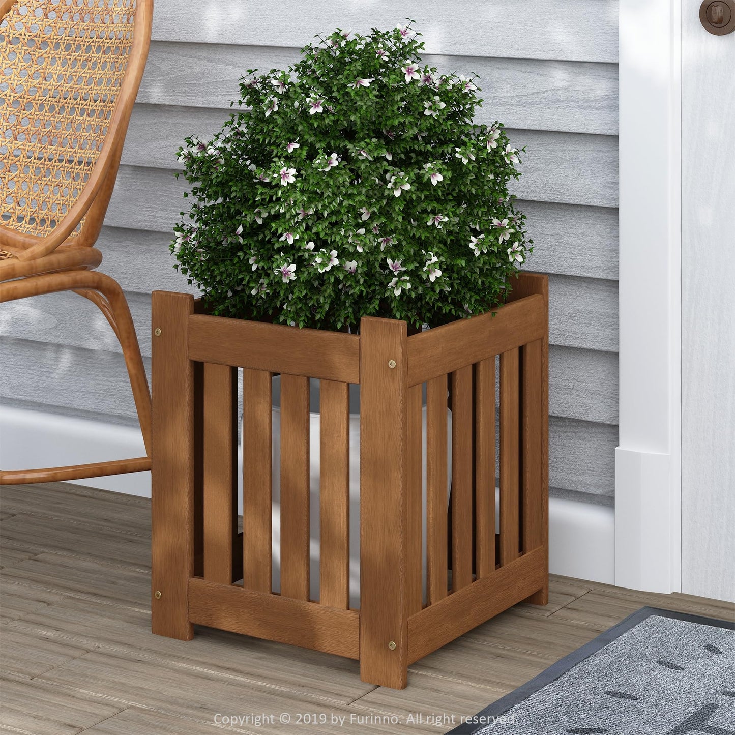 Furinno FG17478 Tioman Outdoor Patio Furniture Hardwood Potting Bench, Natural