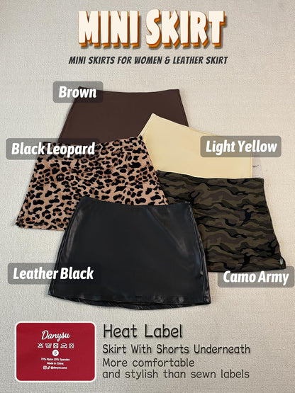 Danysu Dehnbare Mini Skorts Mid Waist Rock mit Shorts Seitenschlitz 2025 Sport Alltag Ausgeh-Outfits