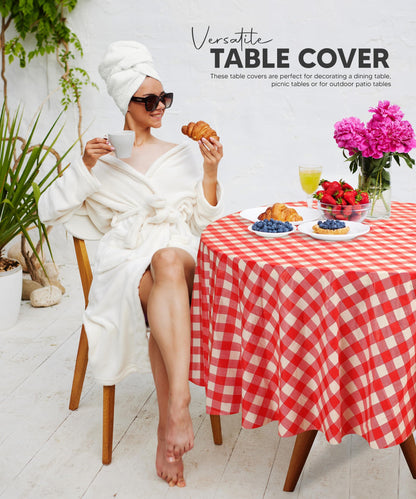 Utopia Kitchen Einweg-Tischdecke aus Kunststoff (12er Pack – 137x274 cm) Weiß Rechteckige Tischdecke Wasserdicht Schmutzabweisend Party-Tischdecke