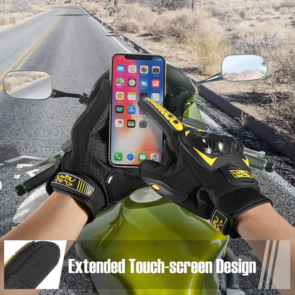 COFIT Motorradhandschuhe atmungsaktiv, Touchscreen Motorradhandschuhe Anti-Rutsch mit gutem Halt Harte Knöchel Protektion für Herren Damen Motocross, BMX ATV MTB Radfahren, Straßenrennen