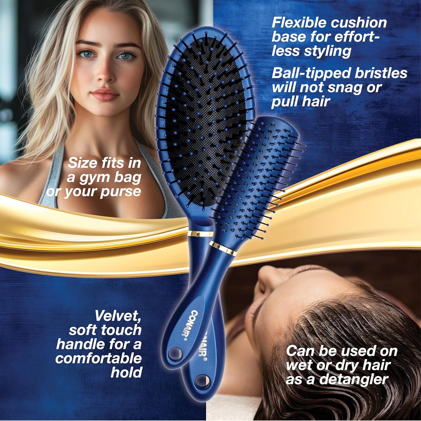Conair Blue Velvet Touch Kissenbürste