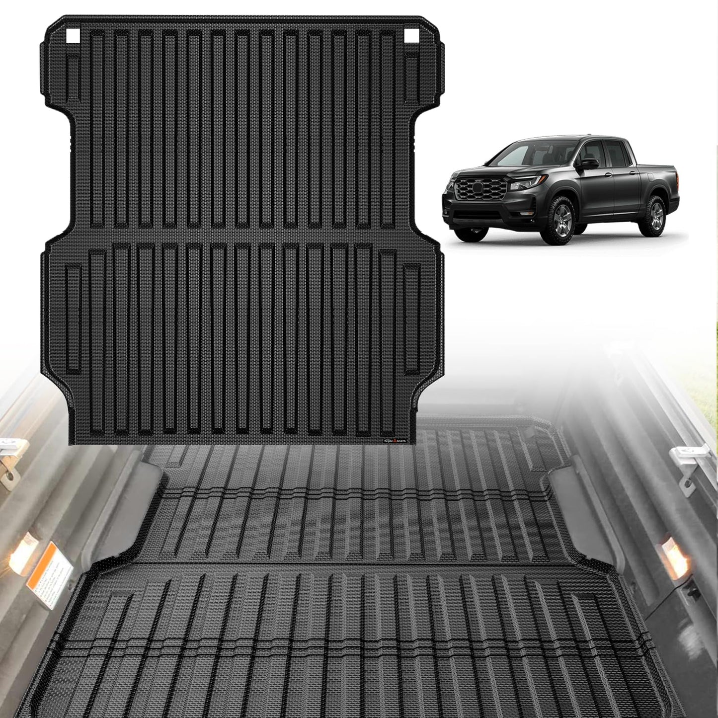 TripleAliners Truck Mat Compatible with 2019-2026 Chevy Silverado 1500 / GMC Sierra 1500 6.6FT Accessories, Truck Bed Mat Heavy Duty Custom Fit All Weather Protection TPE Pickup Liner, Standard Bed