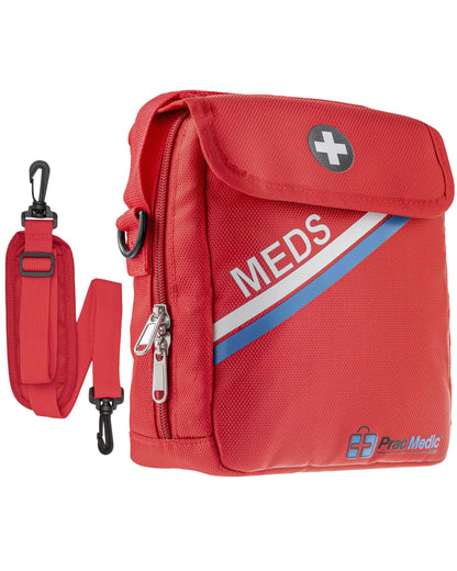 PracMedic Bags Travel Medicine Bag- First Aid Bags Empty or Epipen Carry Case for Insulin Pens, Pill Bottles, Diabetic Supply, Asthma Inhaler Spacer, Allergy Meds or First Aid Supplies (Red)