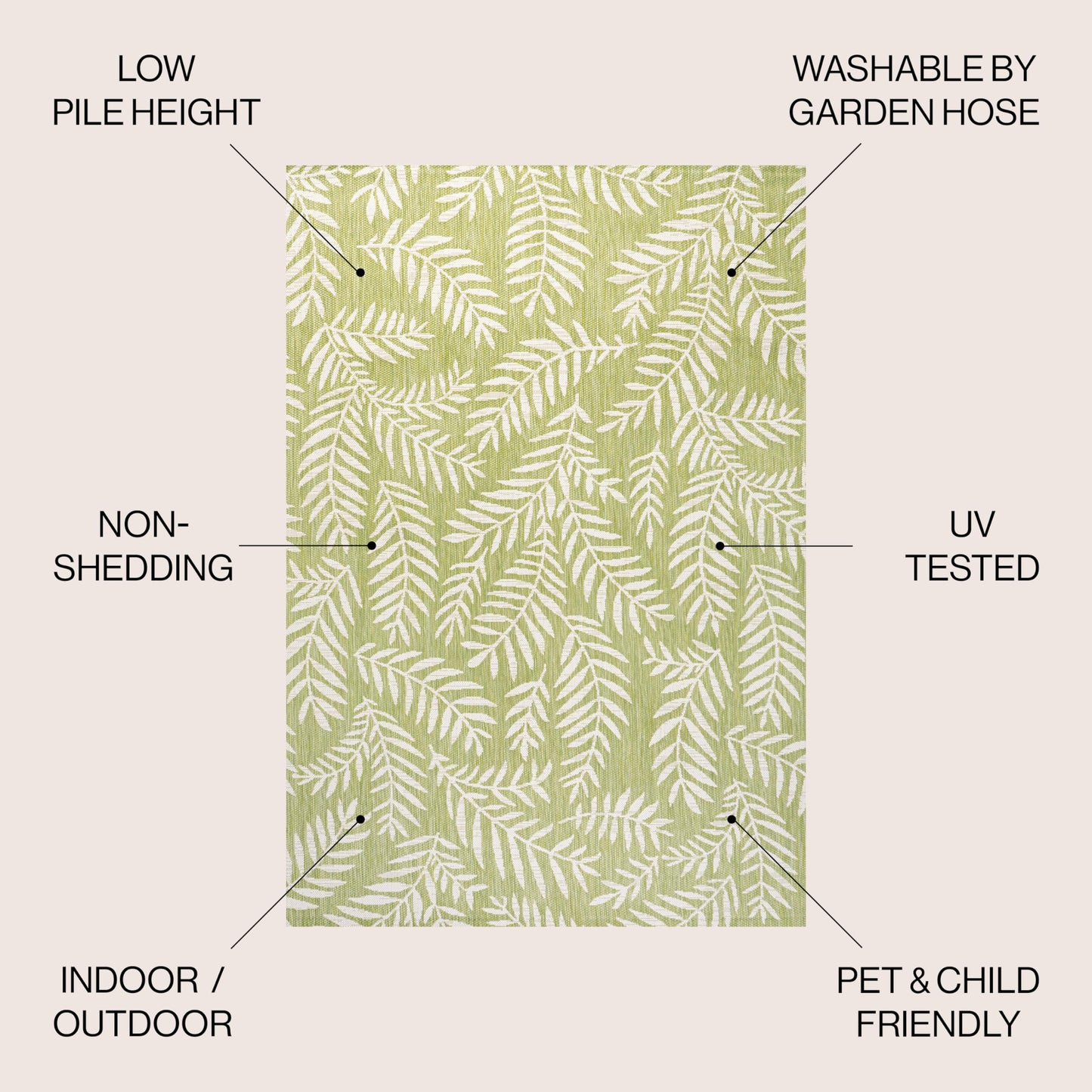 JONATHAN Y Palm Frond Indoor Outdoor Runner Rug 2X10 Orange/Cream, Nevis for Backyard, Patio, Porch, Easy-Cleaning, High Traffic, Pet-Friendly, Non-Shedding (SMB119E-210)