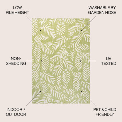 JONATHAN Y Palm Frond Indoor Outdoor Runner Rug 2X10 Orange/Cream, Nevis for Backyard, Patio, Porch, Easy-Cleaning, High Traffic, Pet-Friendly, Non-Shedding (SMB119E-210)