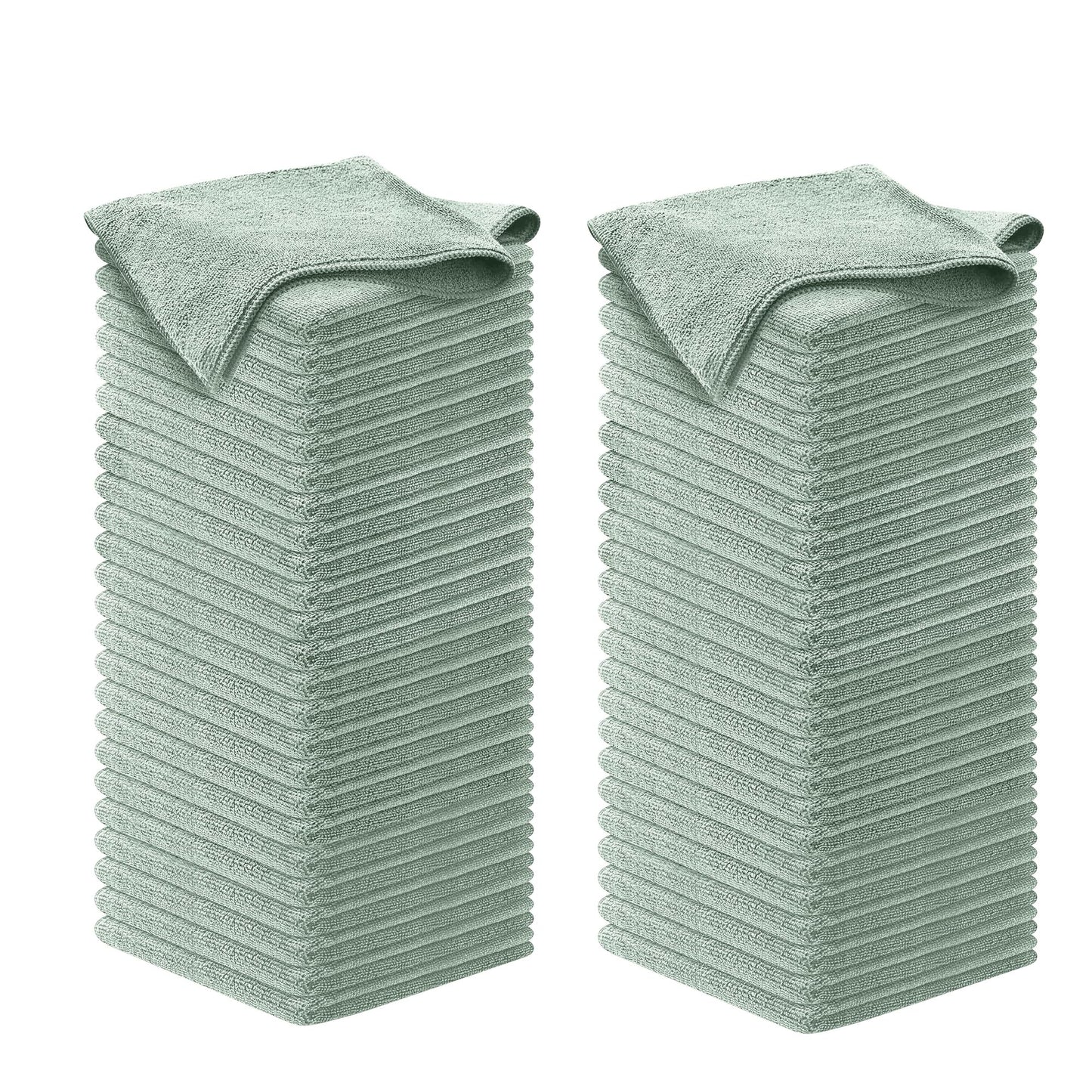 USANOOKS Microfiber Cleaning Cloth Grey - 12 Pcs (12.5"x12.5") - High Performance - 1200 Washes, Ultra Absorbent Microfiber Towel Weave Grime & Liquid for Streak-Free Mirror Shine - Car Washing Cloth