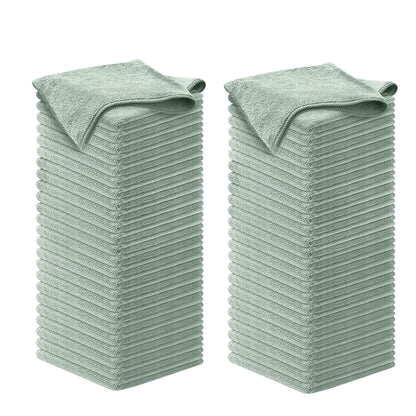 USANOOKS Microfiber Cleaning Cloth Grey - 12 Pcs (12.5"x12.5") - High Performance - 1200 Washes, Ultra Absorbent Microfiber Towel Weave Grime & Liquid for Streak-Free Mirror Shine - Car Washing Cloth