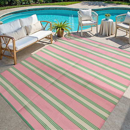 Lahome Outdoor Rugs 8x10 Waterproof, Reversible Outdoor Plastic Straw Rug for Camping Patio, RV Outdoor Rugs Outside, Outdoor Carpet for Porch Deck Backyard Picnic(Blue/Yellow,8'x 10')
