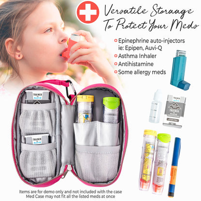 PracMedic Bags Epipen Case - Epi pens Carrying Case- Medical Case for Kids - Insulated to hold Inhaler, Epi Pen, Auvi Q, Epinephrine, Allergies Medication - Medicine Bag for Traveling (Blue)