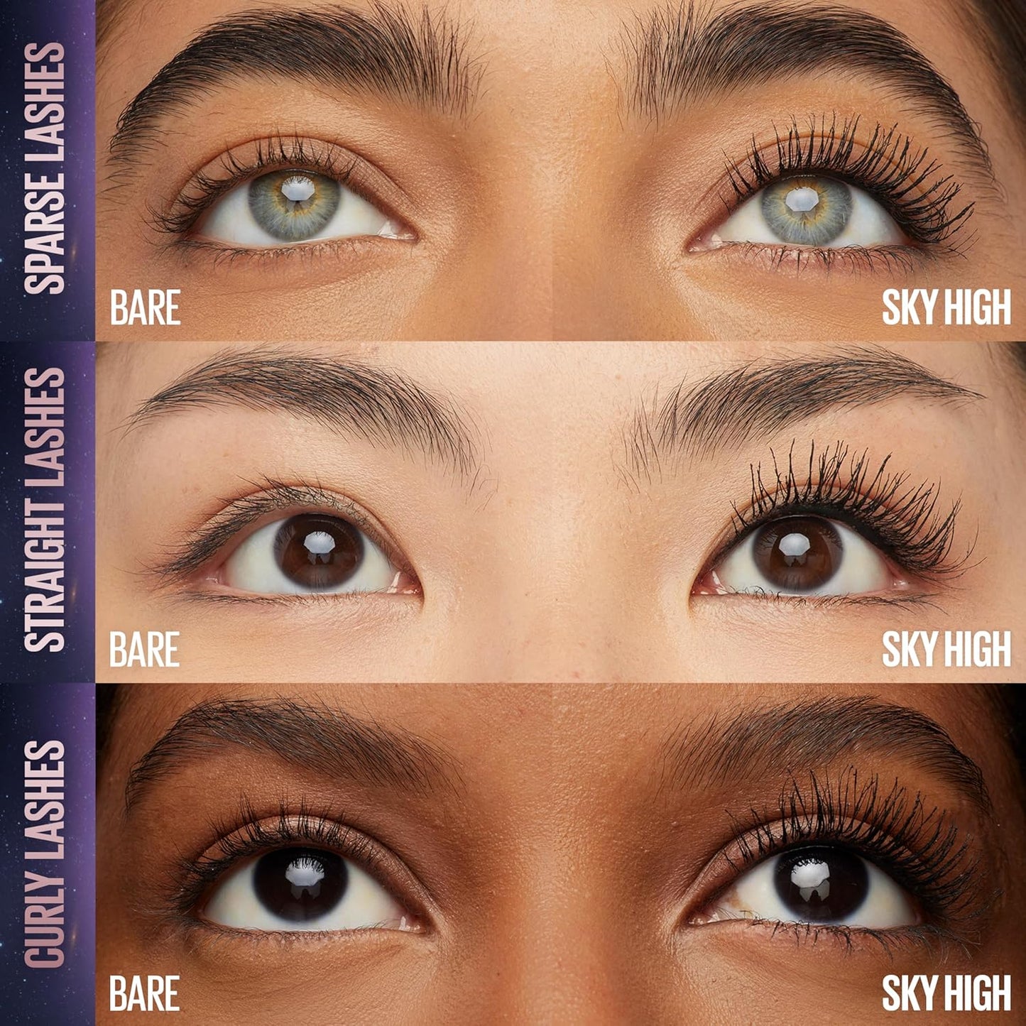 Maybelline New York Lash Sensational Sky High Washable Wimperntusche, Volumen, Länge, Definition, Schwung, Verdichtung, aufbaubare Formel, Very Black, 7.2 ml
