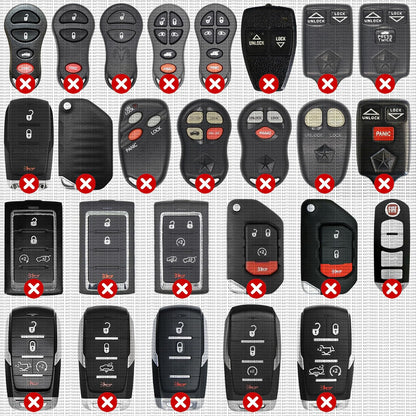 Schlüsselfernbedienung Ersatzbatterien für Jeep Dodge Ram Chrysler (Cherokee Caravan Town & Country Charger Compass Durango Challenger Journey Renegade Pacifica Patriot) Remote Fobik (2er-Pack) (Fit Guide prüfen)