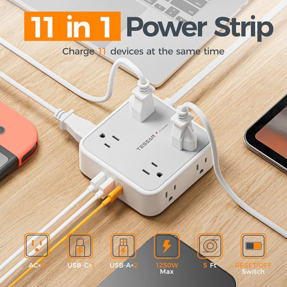 TESSAN Surge Protector Power Strip: A Game-Changer for Your Workspace