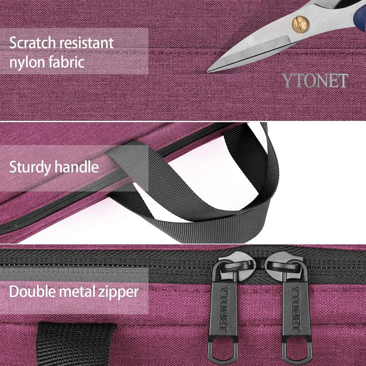 Funda para portátil Ytonet, bolsa para portátil TSA de 15.6 pulgadas, funda para portátil resistente al agua, bolsa de transporte para ordenador compatible con portátiles Lenovo, HP, Dell, Asus, regalos para hombres y mujeres, gris