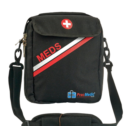 PracMedic Bags Travel Medicine Bag- First Aid Bags Empty or Epipen Carry Case for Insulin Pens, Pill Bottles, Diabetic Supply, Asthma Inhaler Spacer, Allergy Meds or First Aid Supplies (Red)