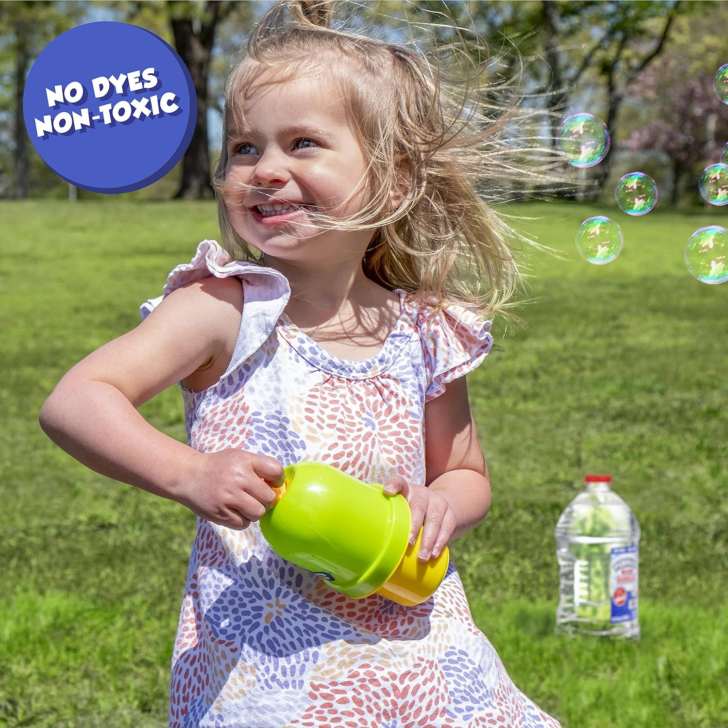 Little Kids Bubbles by Fubbles | Made in The USA | 64oz Non Toxic Bubble Solution | Refill Solution for Bubble Machines and Bubble Toys