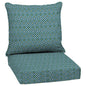 Arden Outdoor Foam Deep Seat Cushions Set, 24x24, Premium High-Density Foam, Never Flattens, Weather-Proof for Patio Chair Sofa Couch, Blue Shibori Stripe