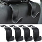 Amooca 4-Pack Car Headrest Hooks Vehicle Storage Organizer for Purses Handbags Groceries Backpack Coats –Holds 55lbs 360° Rotating Black