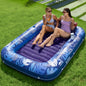 SLOOSH Inflatable Tanning Pool Lounger Float, 85" x 57" Extra Large Pool Floats Adult with Pillow, 4 in 1 Suntan Tub Raft Floatie,Sunbathing Bed Lounge for Water Blow Up Ball Pit Party Gifts, XL-Blue