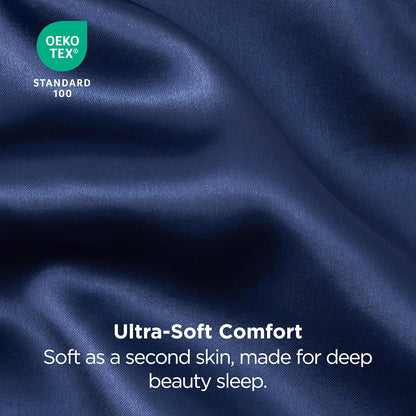 Bedsure Satin-Kissenbezug, Queen-Size, 2er-Pack, Seidenkissenbezügen ähnlich, seidige Kissenhüllen mit Hotelverschluss, Raumdeko, Valentinsgeschenke für Frauen und Männer, Grau, 50x75 cm