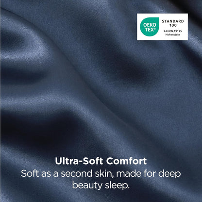 Bedsure Satin-Kissenbezug, Queen-Size, 2er-Pack, Seidenkissenbezügen ähnlich, seidige Kissenhüllen mit Hotelverschluss, Raumdeko, Valentinsgeschenke für Frauen und Männer, Grau, 50x75 cm