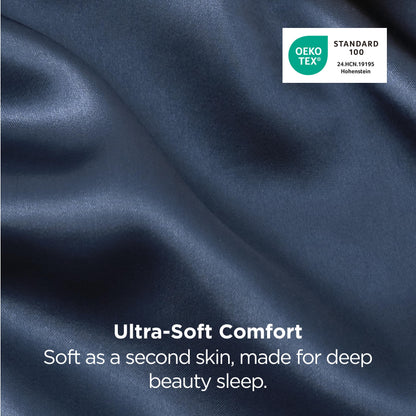 Bedsure Satin Pillow Case Queen Size 2 Pack, Similar to Silk Pillow Cases, Silky Pillowcase Covers for Hair and Skin with Envelope Closure, Gifts for Women Men, Grey, 20x30 Inches