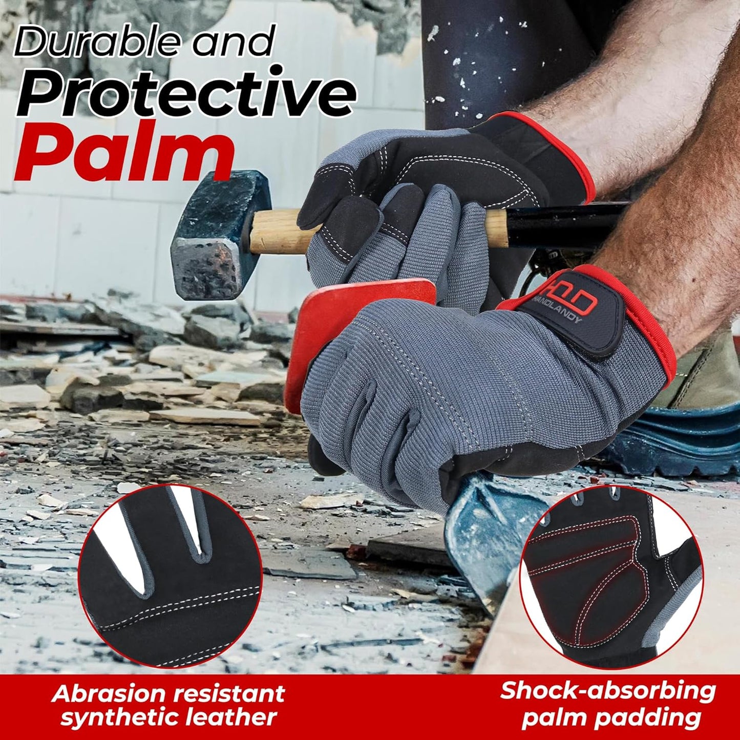 HANDLANDY Mens Work Gloves Review: Flexible, Breathable, and touchscreen Compatible