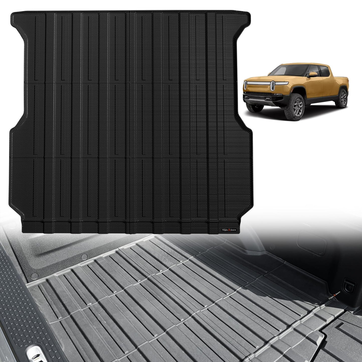TripleAliners Truck Mat Compatible with 2019-2026 Chevy Silverado 1500 / GMC Sierra 1500 6.6FT Accessories, Truck Bed Mat Heavy Duty Custom Fit All Weather Protection TPE Pickup Liner, Standard Bed