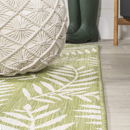 JONATHAN Y Palm Frond Indoor Outdoor Runner Rug 2X10 Orange/Cream, Nevis for Backyard, Patio, Porch, Easy-Cleaning, High Traffic, Pet-Friendly, Non-Shedding (SMB119E-210)