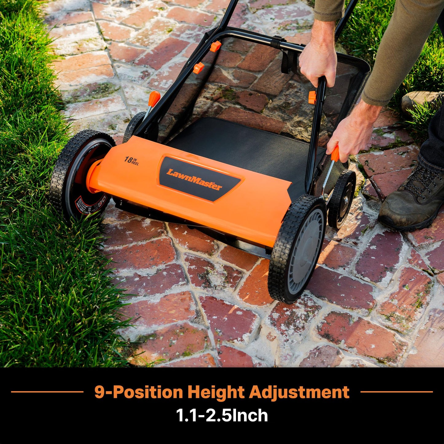 LawnMaster LMRM1602 Push Reel Lawn Mower 16-Inch 5-Blade
