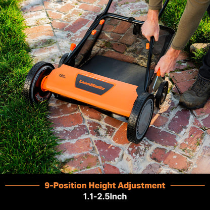 LawnMaster LMRM1602 Push Reel Lawn Mower 16-Inch 5-Blade