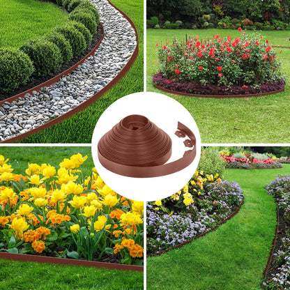 2-Inch x 100 FT Landscape Edging Border with 150 Stakes, Plastic Edging for Landscaping Garden Edging Border, Flexible Landscaping Edging for Garden Flower Beds Yard Lawn Pathway Paver (Black)