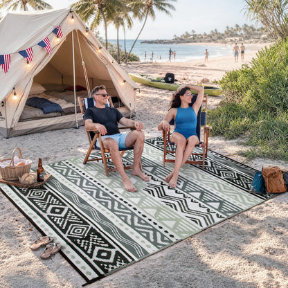Lahome Outdoor Rugs 8x10 Waterproof, Reversible Outdoor Plastic Straw Rug for Camping Patio, RV Outdoor Rugs Outside, Outdoor Carpet for Porch Deck Backyard Picnic(Blue/Yellow,8'x 10')