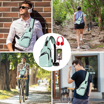 Wasserdichte Sling Bag Umhängetasche für Herren Damen Sling Rucksack Wanderrucksack Mehrzweck Cross Body Brusttasche