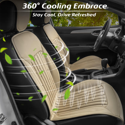 Paffenery 2026 Upgraded Cooling Car Seat Cover Front Seat, 12V-24V Ventilated Cooling Car Seat Cushion, Cooled Seat Cover for Car SUV Truck Universal Fit, Classic Black