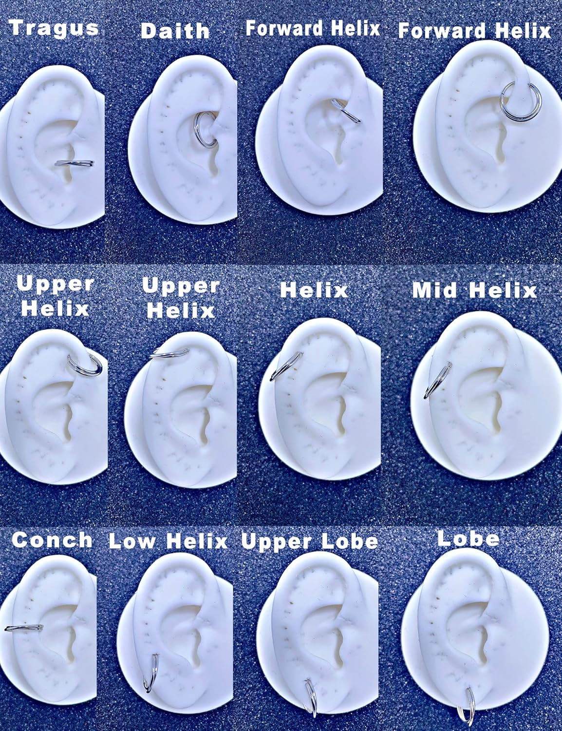 TDEBA Conch Piercing Schmuck, 316L Chirurgenstahl Segment Nasenring, CZ Knorpel Ohrringe, Lippenring, Segment Helix Rook Nahtloser Clicker Piercing Schmuck