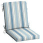 Arden 2-Pack Outdoor Patio Dining Chair Cushion, 20x44, Rain-Proof Seat Pad, Fade-Resistant Outdoor Cushion Black Cabana Stripe
