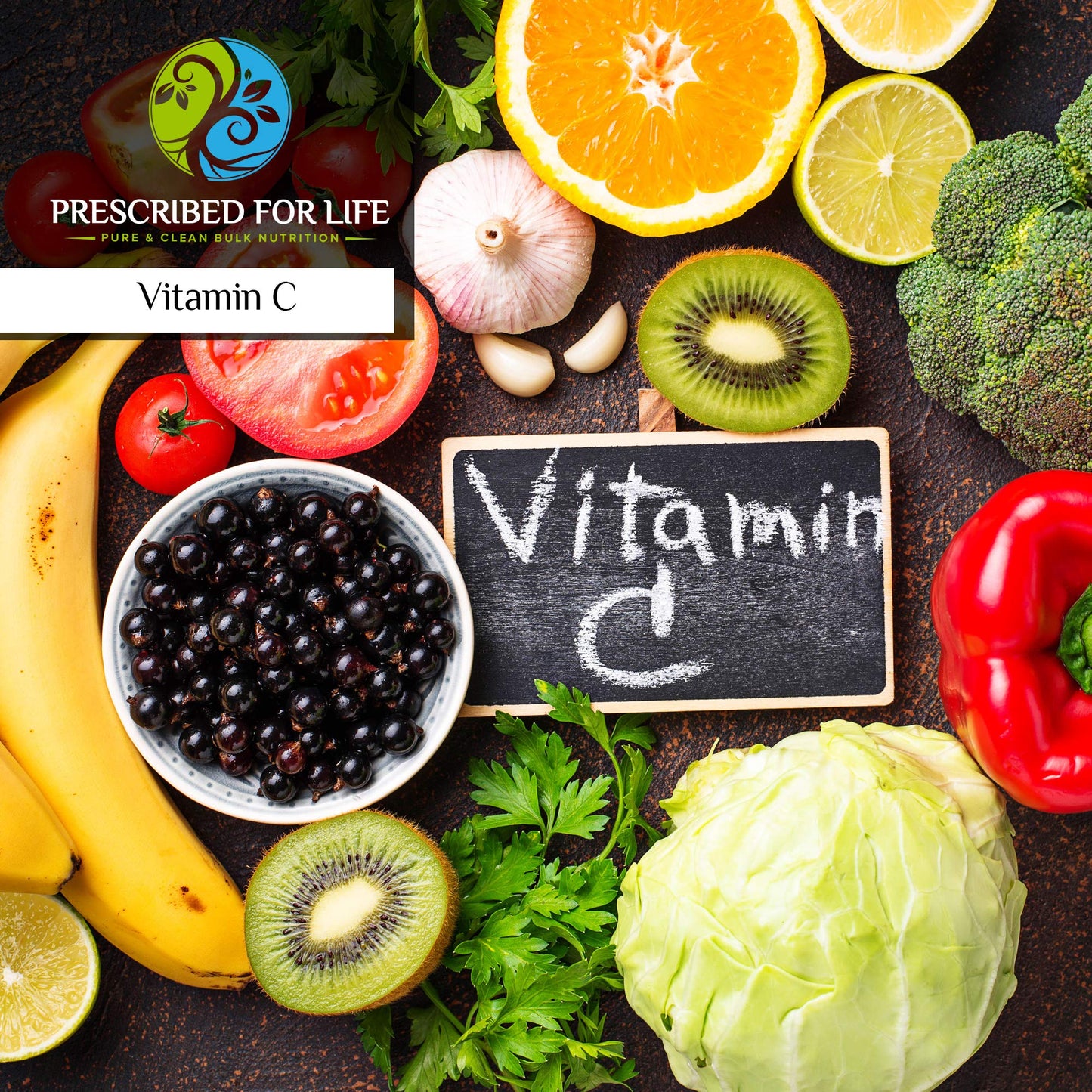 Prescribed For Life Calcium Ascorbate, Natural USP Buffered Vitamin C Crystalline Powder, 9% Ca, 82% Ascorbic Acid (25kg)
